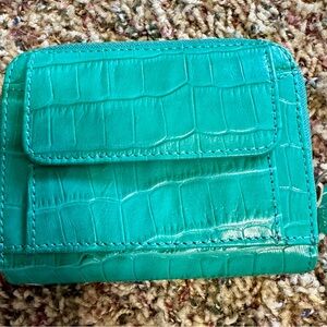 Winn International mini-wallet(s) Teal Crocodile-Embossed